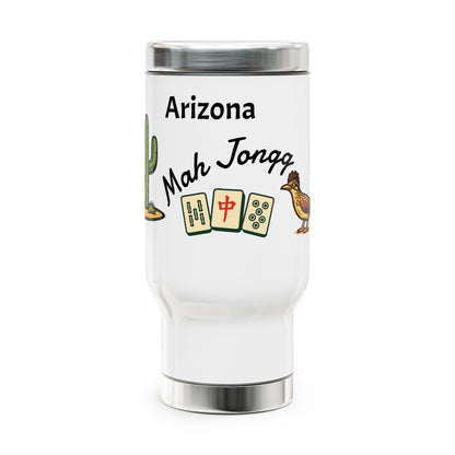 Arizona Mah Jongg travel mug | 14oz stainless steel travel mug with handle