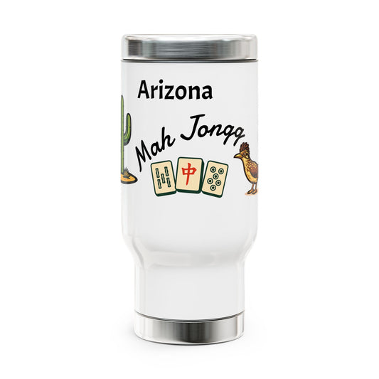Arizona Mah Jongg travel mug | 14oz stainless steel travel mug with handle