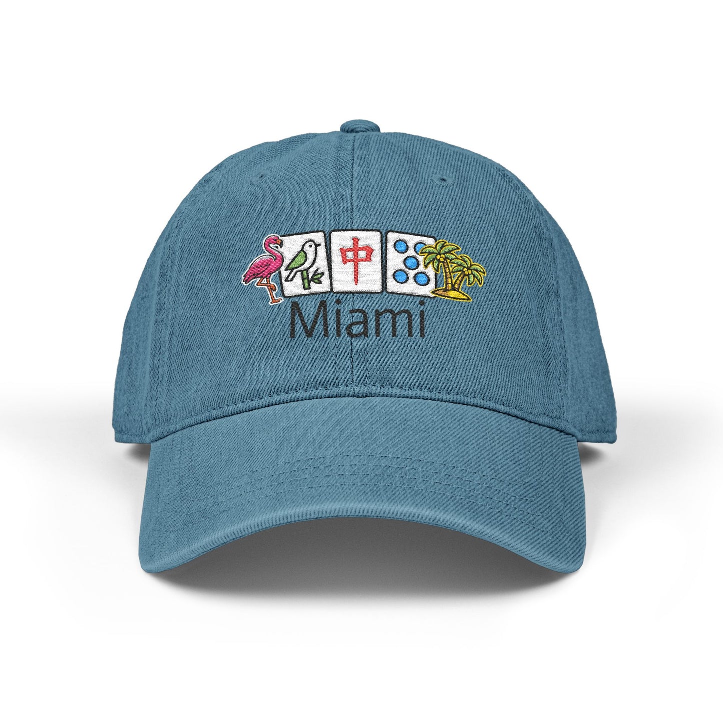 Mah Jongg Miami Embroidered  Jean Hat - For MahJong Players