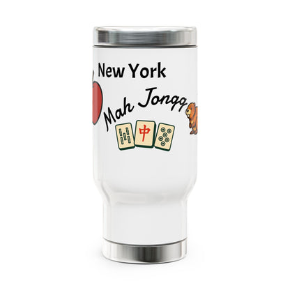 New York Mah Jongg travel mug | 14oz stainless steel travel mug with handle