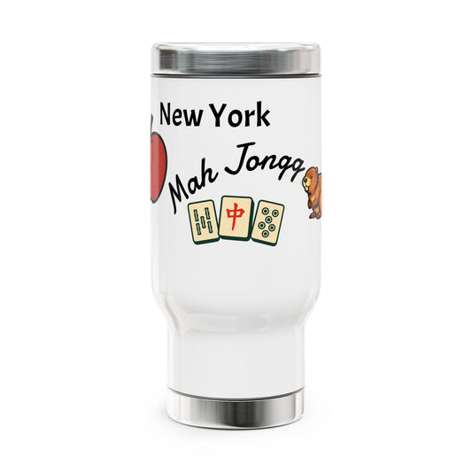 New York Mah Jongg travel mug | 14oz stainless steel travel mug with handle
