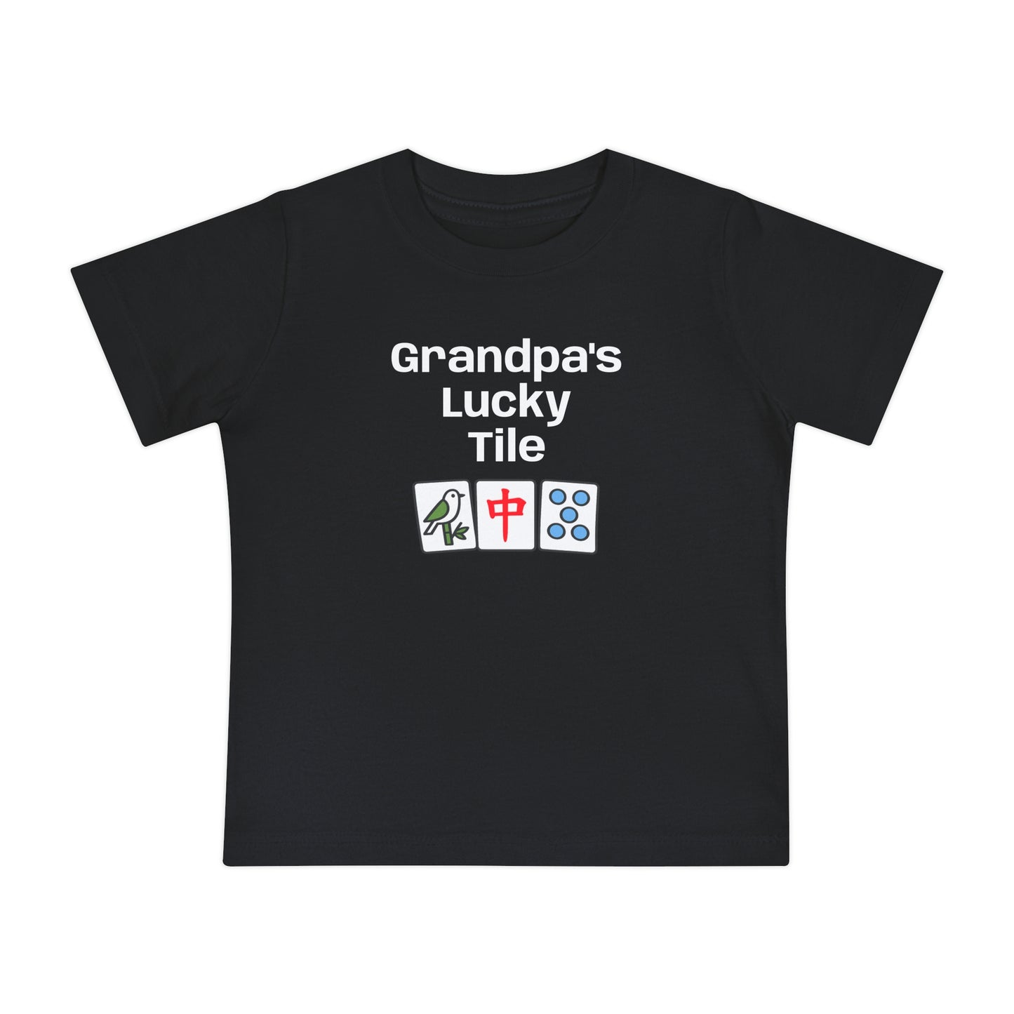 Grandpa's Lucky Tile Baby T-Shirt - Cute Mahjong Infant Tee