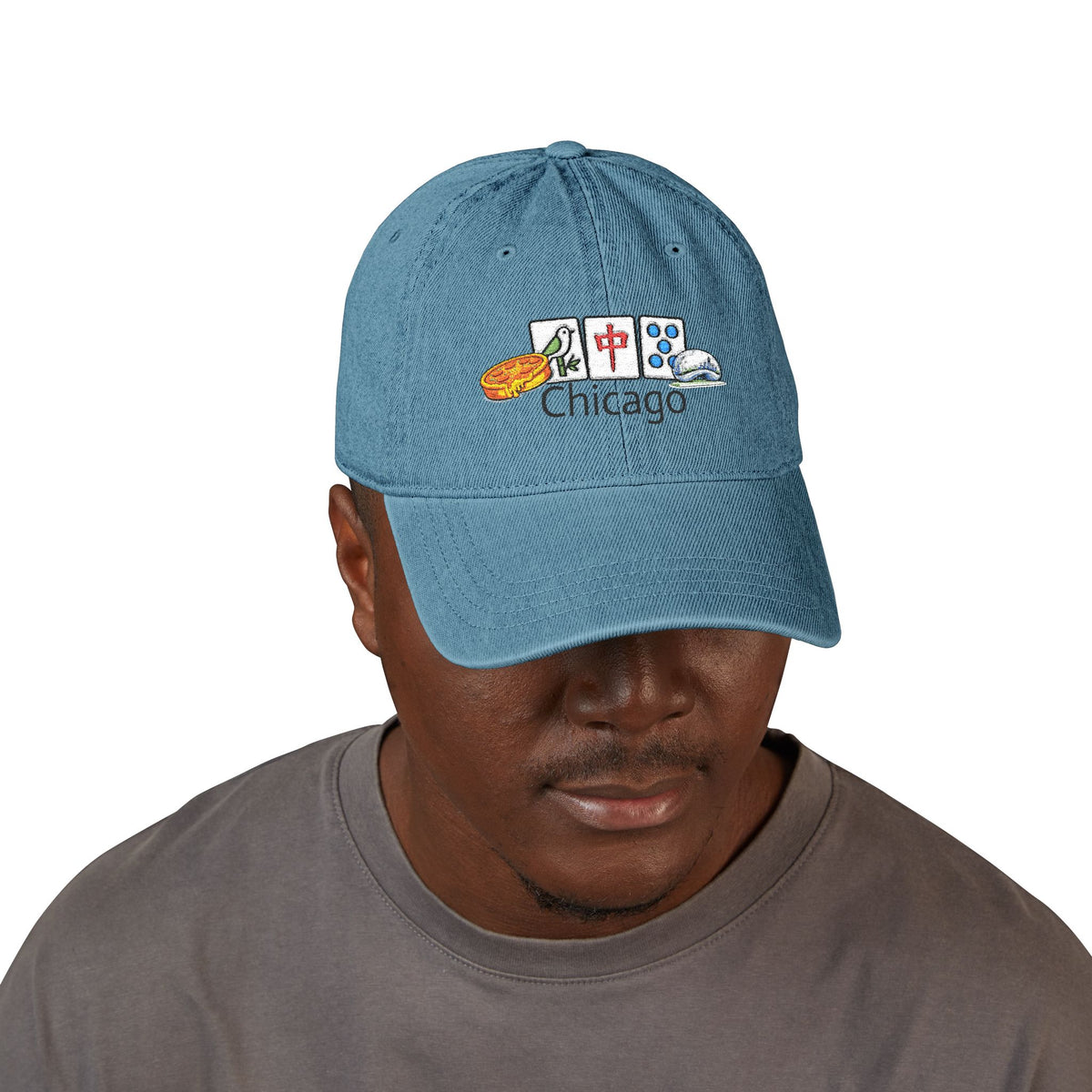 Mah Jongg Chicago Embroidered  Jean Hat - For MahJong Players