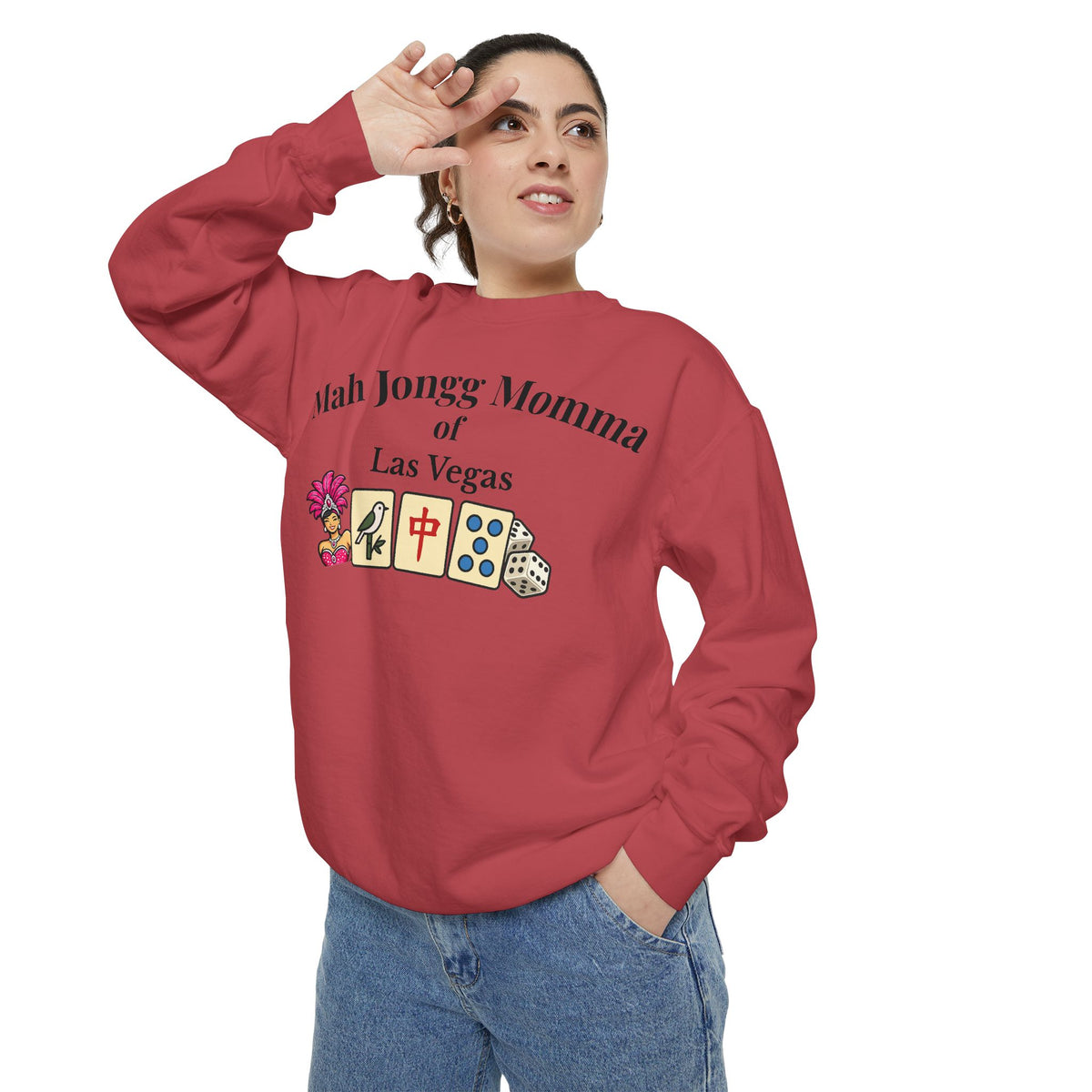 Mah Jongg Momma of Las Vegas Crewneck Sweatshirt - Mahjong Tournament Sweatshirt