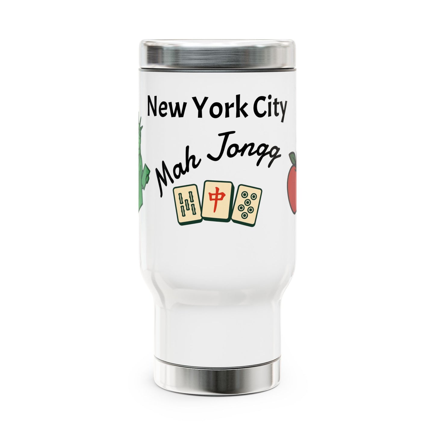 New York City Mah Jongg travel mug | 14oz stainless steel travel mug with handle