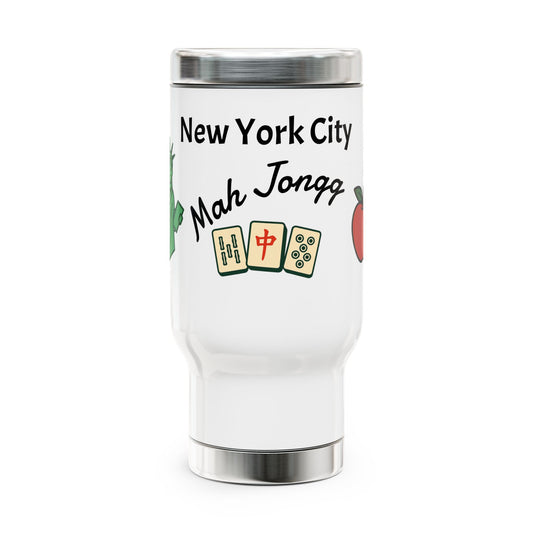 New York City Mah Jongg travel mug | 14oz stainless steel travel mug with handle