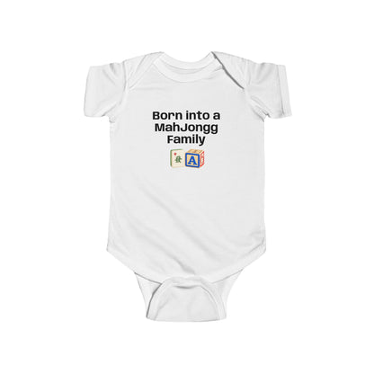 Born into a Mah Jongg Family Infant Bodysuit | Baby Onesie - for Mah Jongg Game or Family Gathering