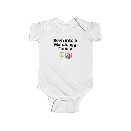 Born into a Mah Jongg Family Infant Bodysuit | Baby Onesie - for Mah Jongg Game or Family Gathering