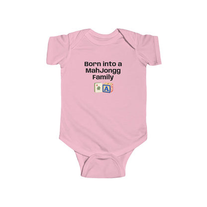 Born into a Mah Jongg Family Infant Bodysuit | Baby Onesie - for Mah Jongg Game or Family Gathering