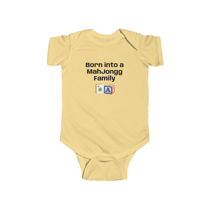 Born into a Mah Jongg Family Infant Bodysuit | Baby Onesie - for Mah Jongg Game or Family Gathering
