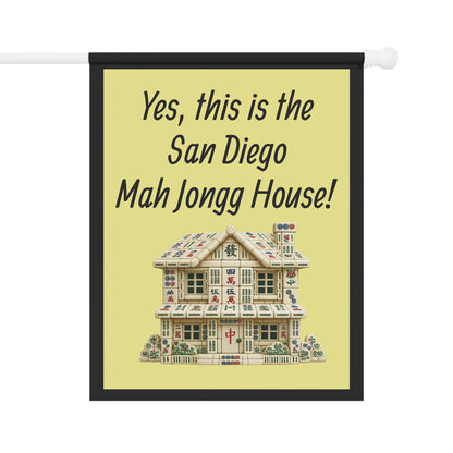 Mah Jongg:"Yes, This Is the San Diego Mah Jongg House!" Yellow Mah Jongg Flag