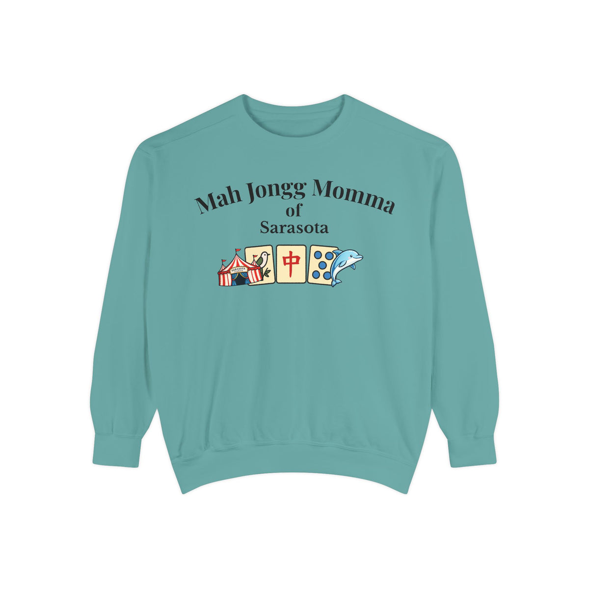 Mah Jongg Momma of Sarasota Crewneck Sweatshirt - Mahjong Tournament Sweatshirt
