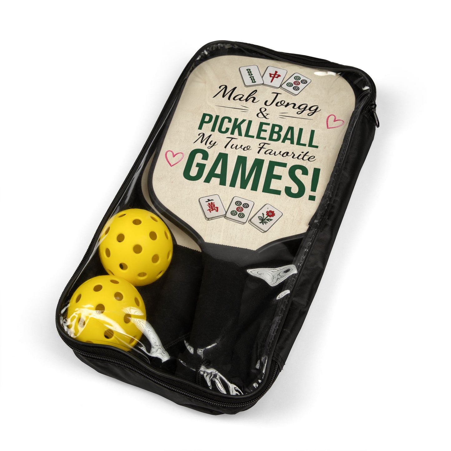 Mah Jongg Pickleball Paddle Set — "Mah Jongg & Pickleball My Two Favorite Games" For Mah Jongg and Pickleball Game Day
