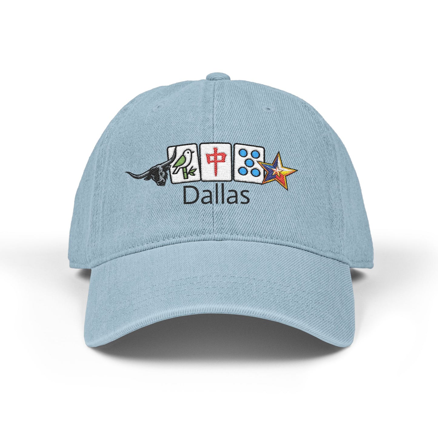 Mah Jongg Dallas Embroidered  Jean Hat - For MahJong Players