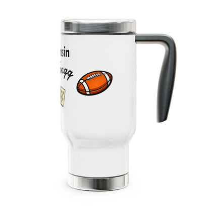 Wisconsin Mah Jongg travel mug | 14oz stainless steel travel mug with handle