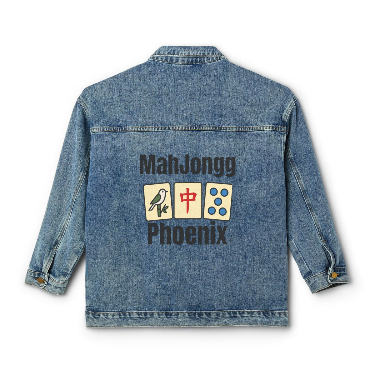 Mah Jongg Women's Denim Jacket - Phoenix - For Mah Jong Player