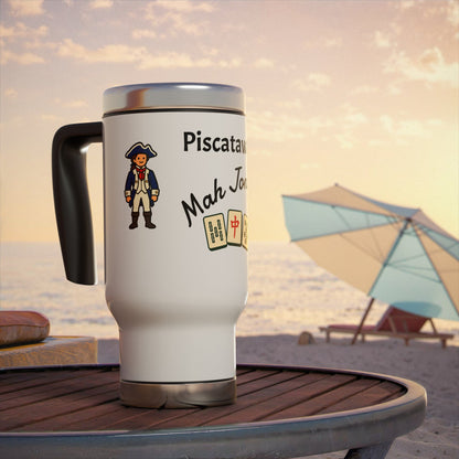 Piscataway Mah Jongg travel mug | 14oz stainless steel travel mug with handle