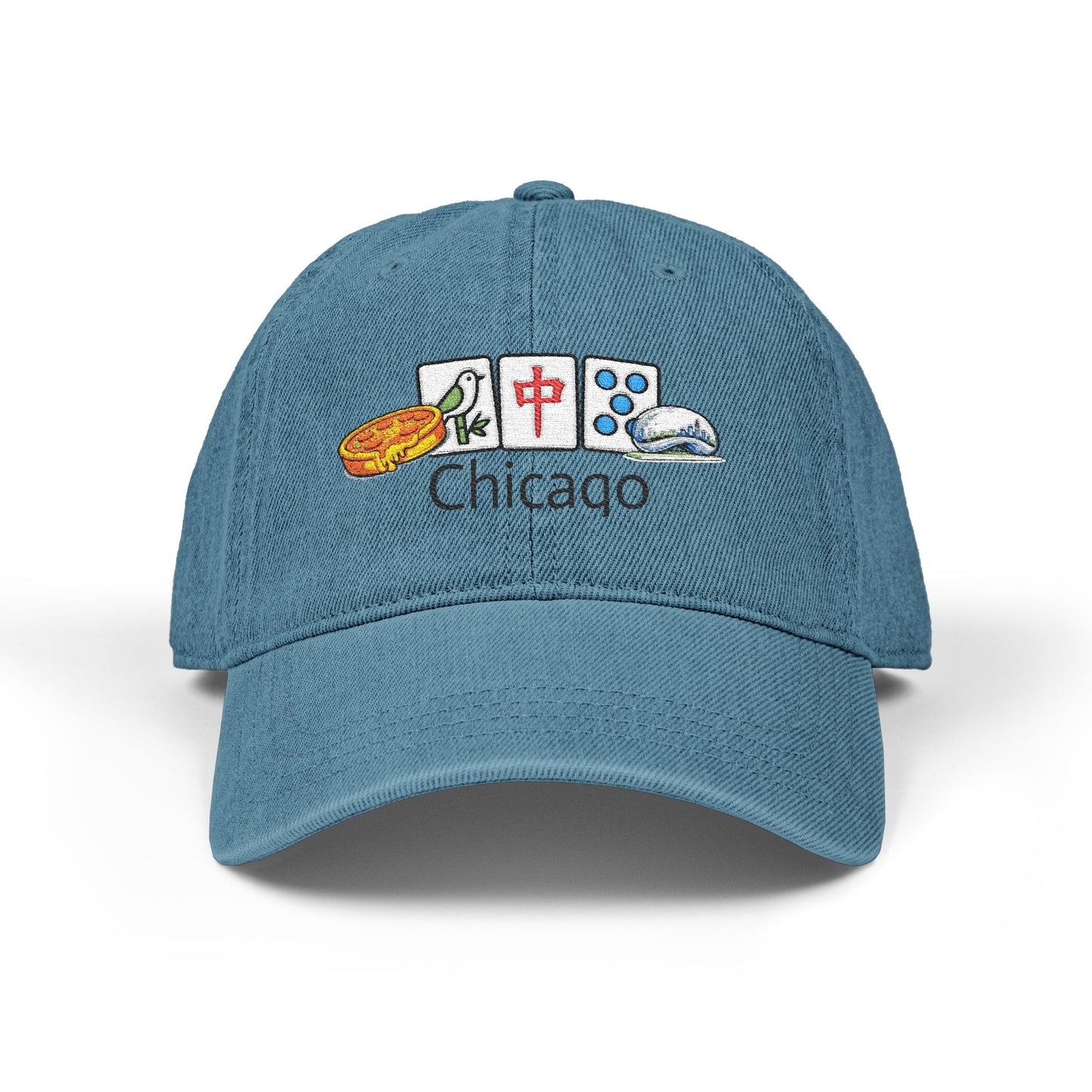 Mah Jongg Chicago Embroidered  Jean Hat - For MahJong Players
