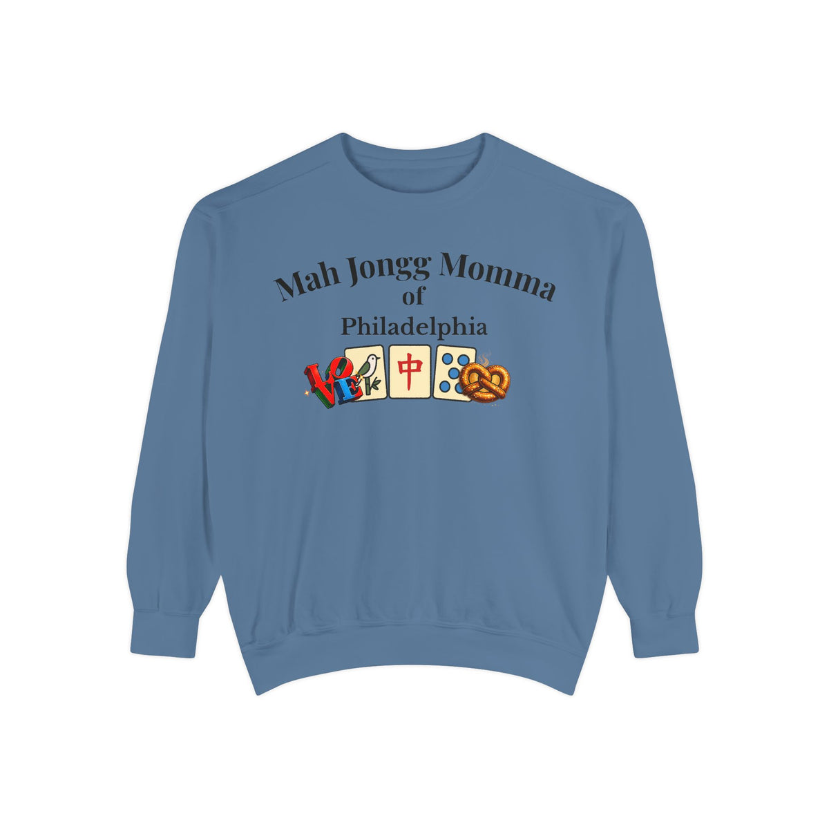 Mah Jongg Momma of Philadelphia Crewneck Sweatshirt - Mahjong Tournament Sweatshirt
