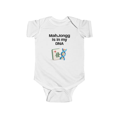 Mah Jongg is in my DNA Infant Bodysuit | Mah Jongg tile and DNA graphic  Onesies- For Mah Jongg Games or Family Gatherings