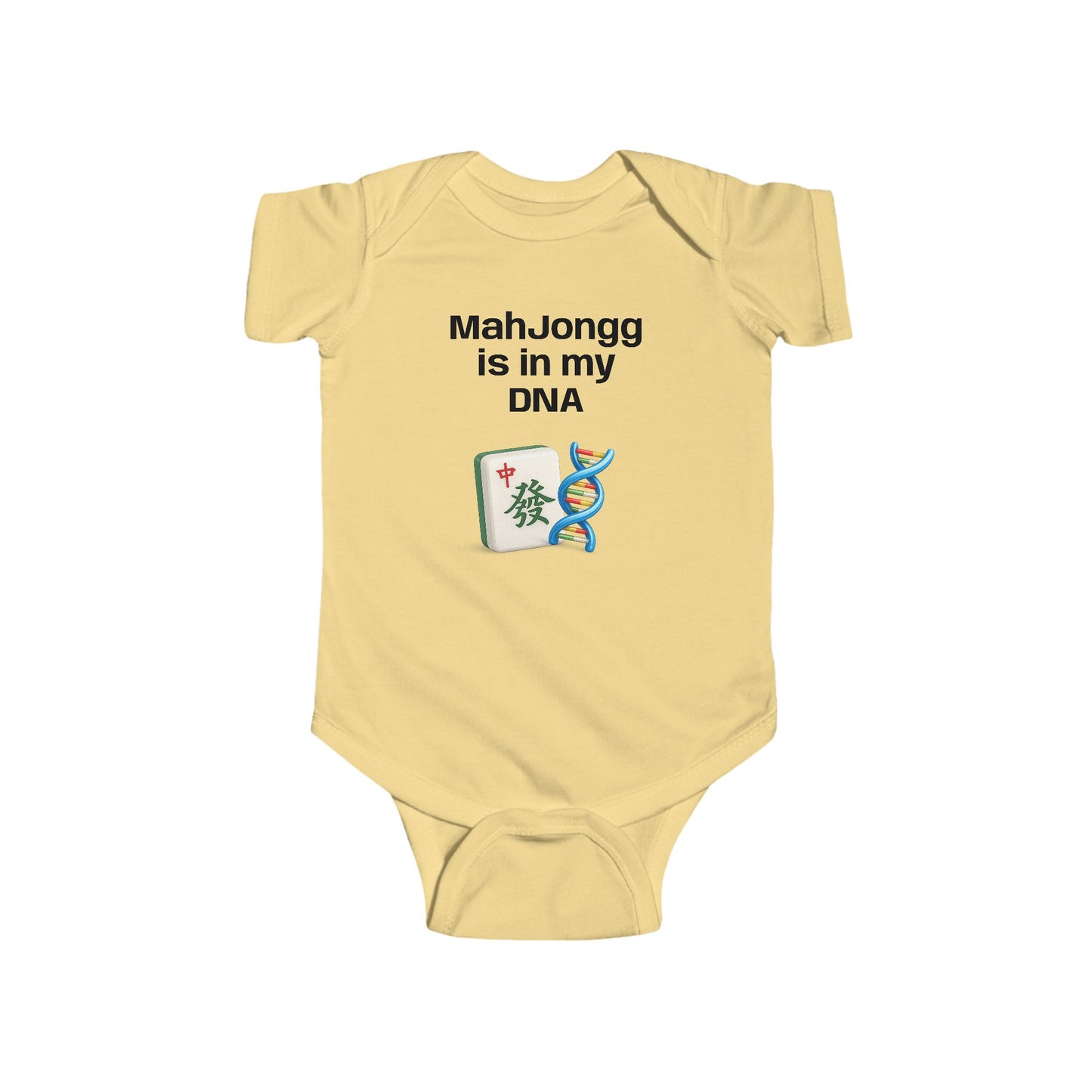 Mah Jongg is in my DNA Infant Bodysuit | Mah Jongg tile and DNA graphic  Onesies- For Mah Jongg Games or Family Gatherings