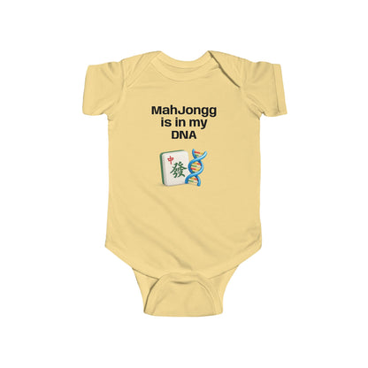 Mah Jongg is in my DNA Infant Bodysuit | Mah Jongg tile and DNA graphic  Onesies- For Mah Jongg Games or Family Gatherings