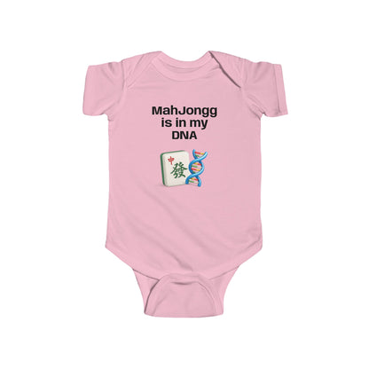 Mah Jongg is in my DNA Infant Bodysuit | Mah Jongg tile and DNA graphic  Onesies- For Mah Jongg Games or Family Gatherings