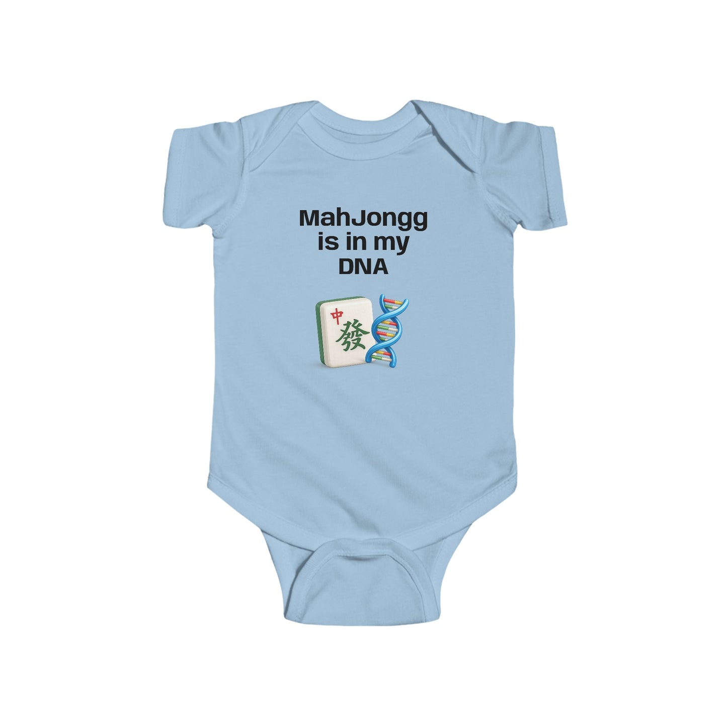 Mah Jongg is in my DNA Infant Bodysuit | Mah Jongg tile and DNA graphic  Onesies- For Mah Jongg Games or Family Gatherings