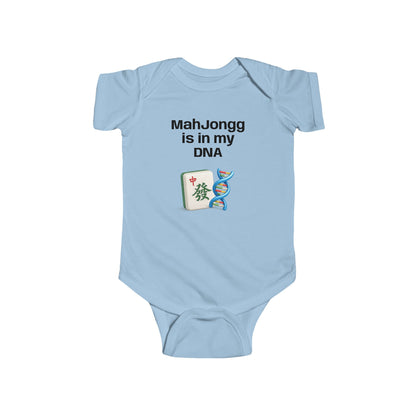 Mah Jongg is in my DNA Infant Bodysuit | Mah Jongg tile and DNA graphic  Onesies- For Mah Jongg Games or Family Gatherings