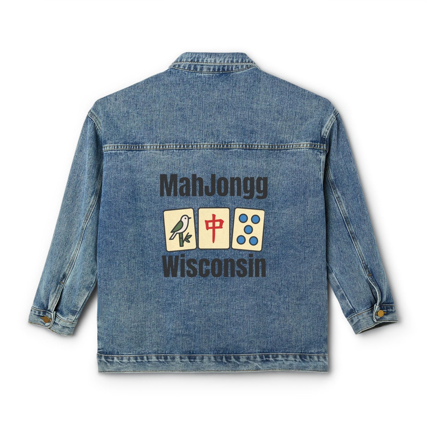 Mah Jongg Women's Denim Jacket - Wisconsin - For Mah Jongg Player