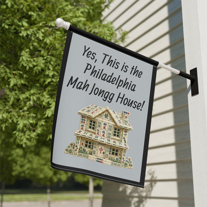 Mah Jongg Flag: "Yes, This Is the Ohio Mah Jongg House!"-  Gray Outdoor Flag
