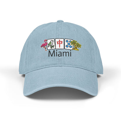 Mah Jongg Miami Embroidered  Jean Hat - For MahJong Players