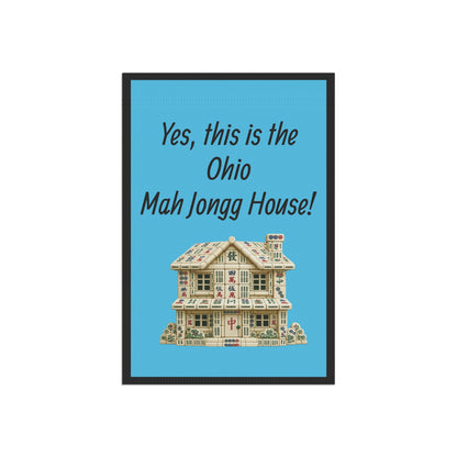 Mah Jongg :"Yes, This Is the Ohio Mah Jongg House!" Blue Mah Jongg Flag