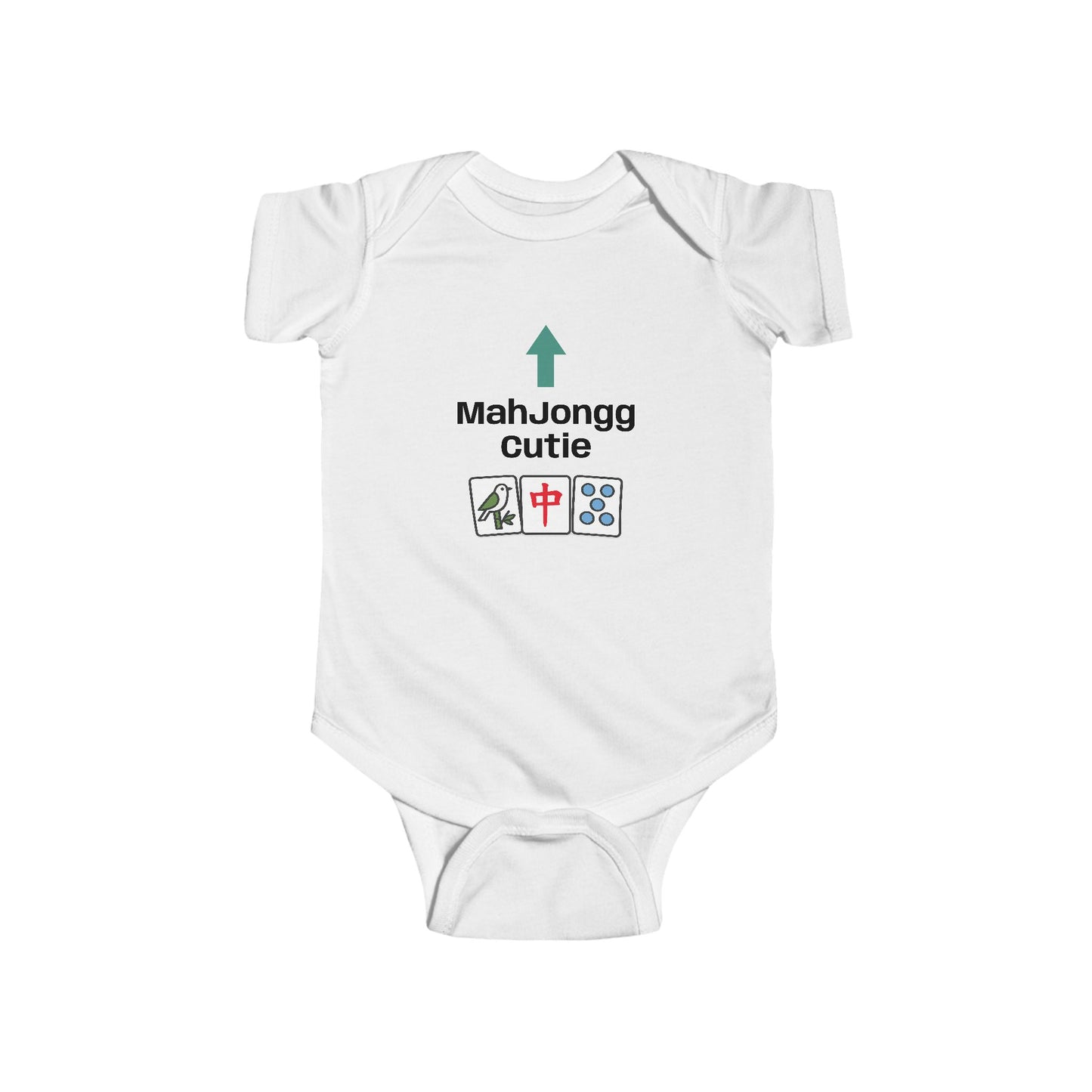 Mah Jongg Cutie Arrow Infant Bodysuit | Mahjong tiles baby onesie