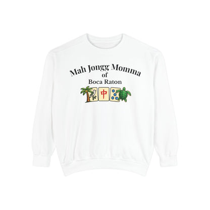 Mah Jongg Momma of Boca Raton Crewneck Sweatshirt - Mahjong Tournament Sweatshirt