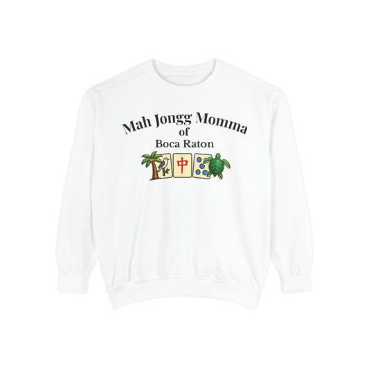 Mah Jongg Momma of Boca Raton Crewneck Sweatshirt - Mahjong Tournament Sweatshirt