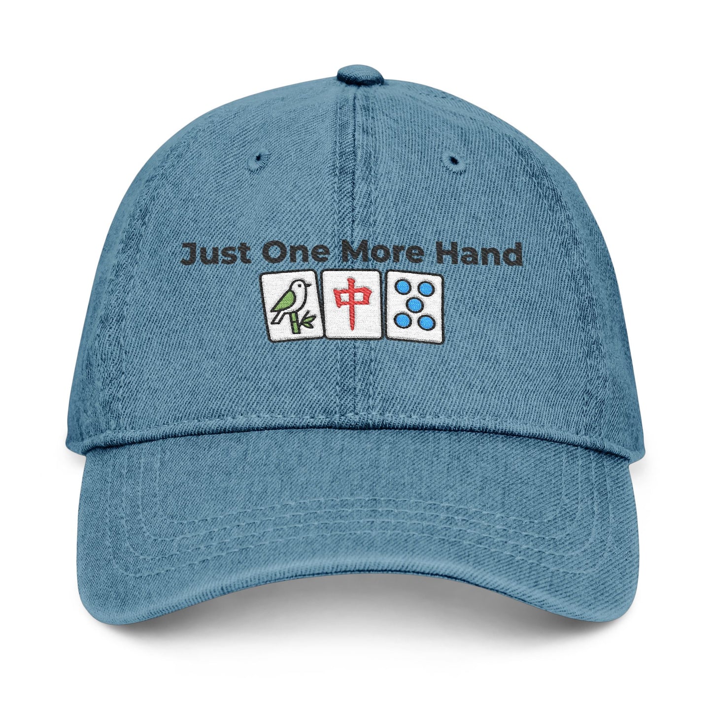 Just One More Hand Mah Jongg Embroidered  Jean Hat - For MahJong Players