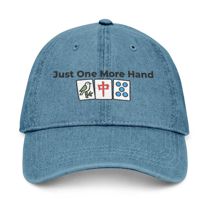 Just One More Hand Mah Jongg Embroidered  Jean Hat - For MahJong Players