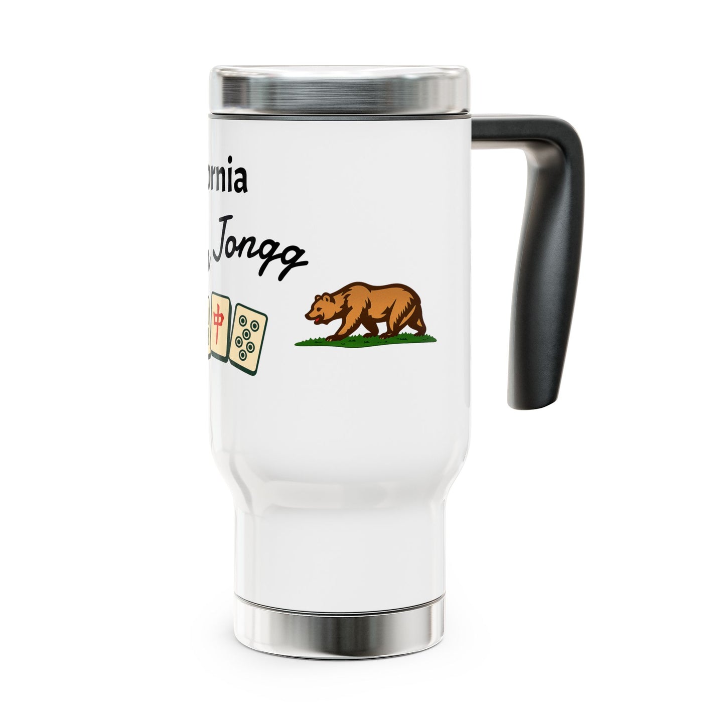 California Mah Jongg travel mug | 14oz stainless steel travel mug with handle