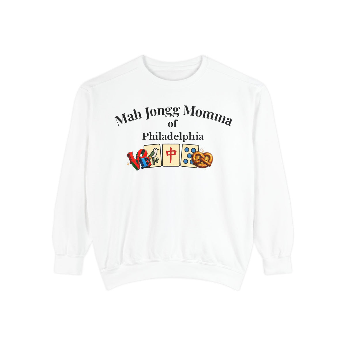 Mah Jongg Momma of Philadelphia Crewneck Sweatshirt - Mahjong Tournament Sweatshirt