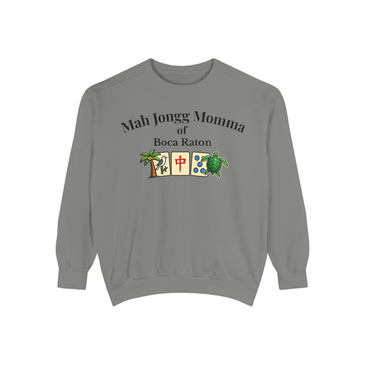 Mah Jongg Momma of Boca Raton Crewneck Sweatshirt - Mahjong Tournament Sweatshirt