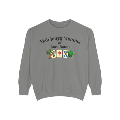 Mah Jongg Momma of Boca Raton Crewneck Sweatshirt - Mahjong Tournament Sweatshirt