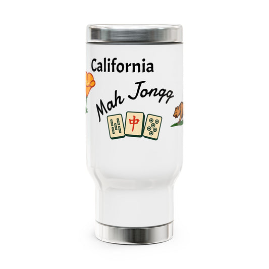 California Mah Jongg travel mug | 14oz stainless steel travel mug with handle