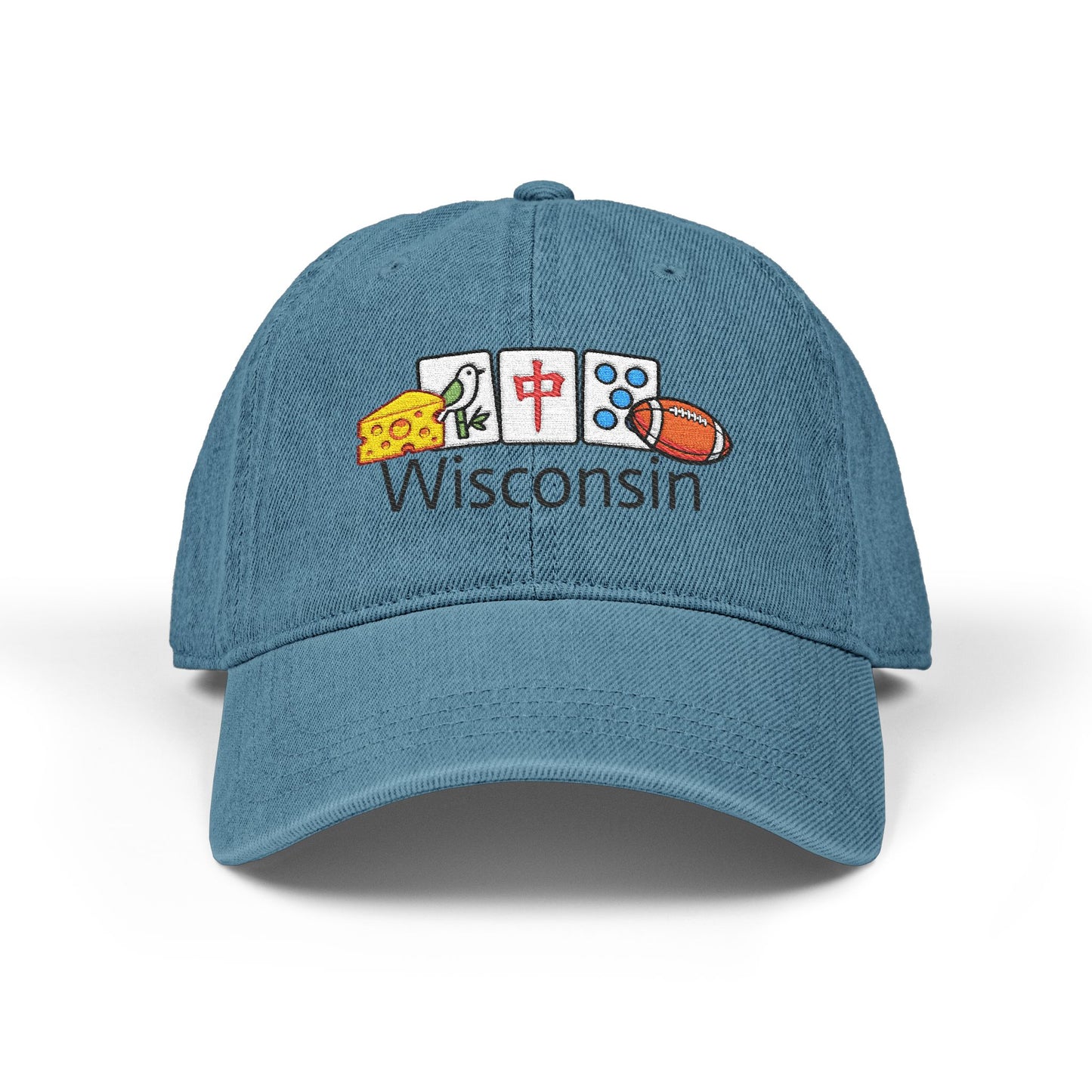 Mah Jongg Wisconsin Embroidered  Jean Hat - For MahJong Players