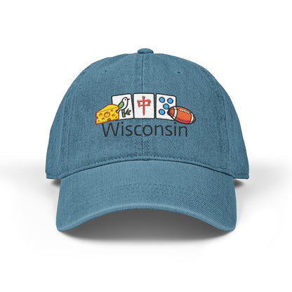 Mah Jongg Wisconsin Embroidered  Jean Hat - For MahJong Players