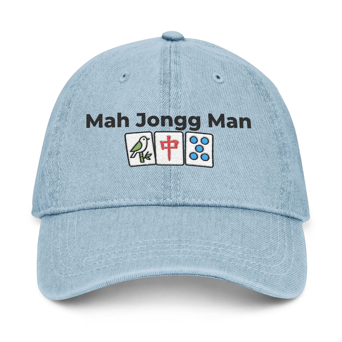 Mah Jongg Man - Mah Jongg Embroidered  Jean Hat - For MahJong Players