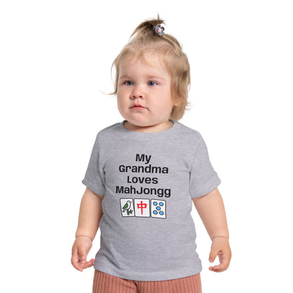 My Grandma Loves Mah Jongg Baby T-Shirt - Cute Mahjong Infant Tee