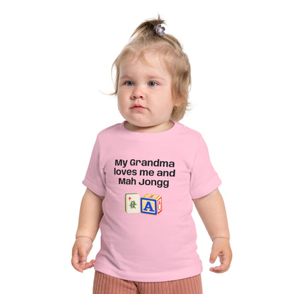 My Grandma Loves Me and Mah Jongg T-Shirt - Cute Mahjong Infant Tee