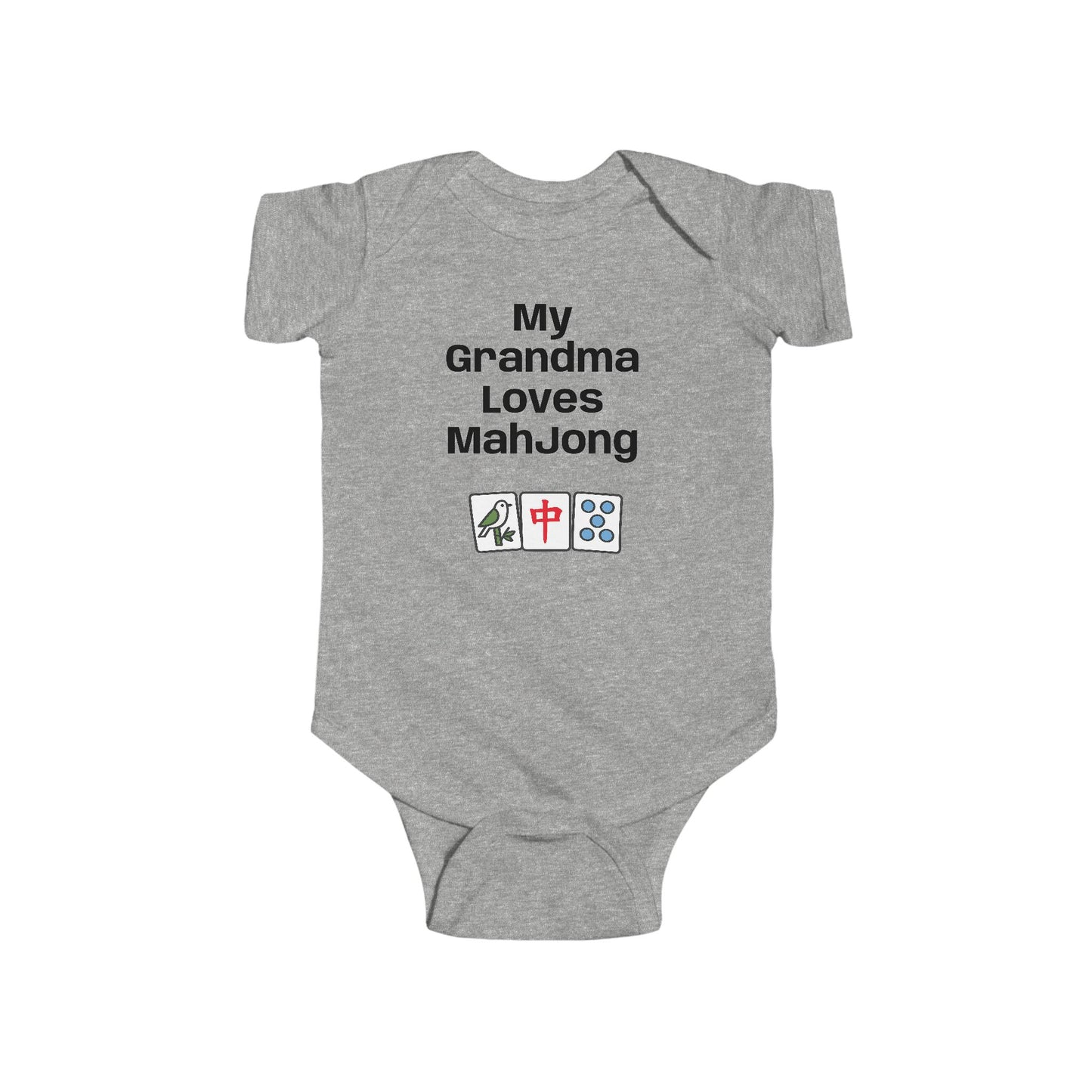 Mah Jongg - My Grandma Plays Mahjong Infant Bodysuit | Mah jong Tiles Baby Onesie