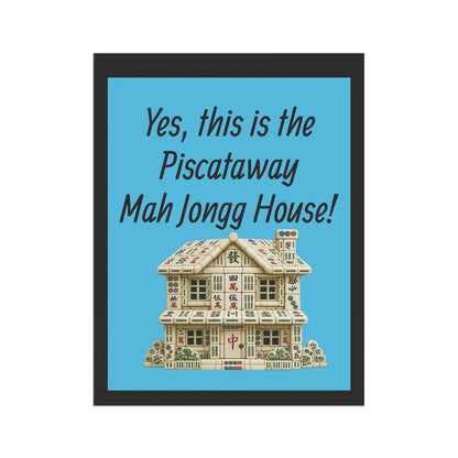 Mah Jongg :"Yes, This Is the Piscataway Mah Jongg House!" Blue Mah Jongg Flag
